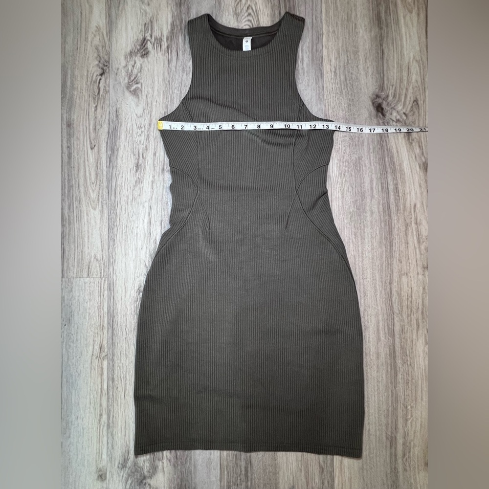 Lululemon Ribbed Softstreme Slim-Fit Tank Dress Nomad Size 4 - Picture 7 of 11